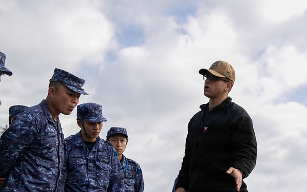 Japanese Maritime Self-Defense Force Helicopter Squadron 22 Tours USS Tripoli