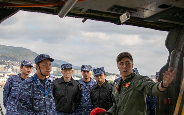 Japanese Maritime Self-Defense Force Helicopter Squadron 22 Tours USS Tripoli