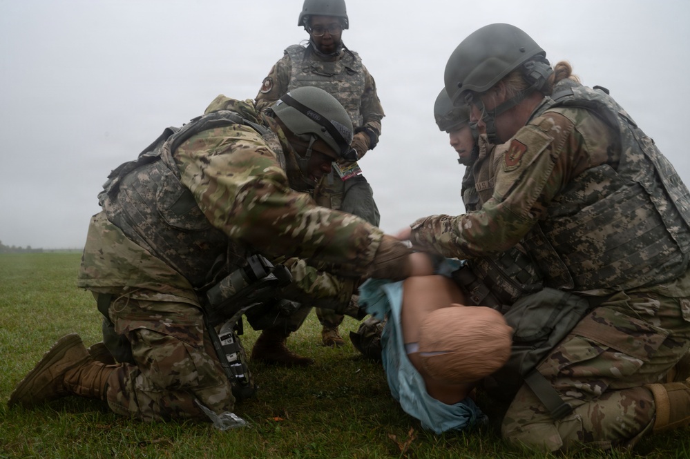 Airmen build field hospital in the UK for expeditionary certification