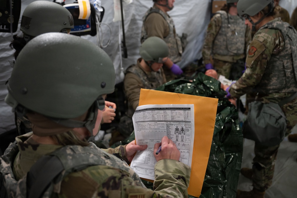 Airmen build field hospital in the UK for expeditionary certification