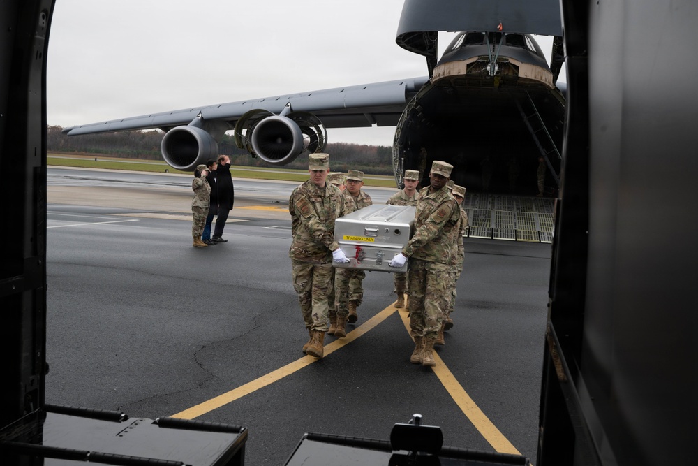 White House Military Office Observes a Dignified Transfer Demonstration