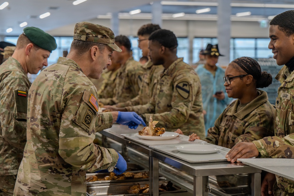 Gen. Donahue Conducts Ribbon Cutting Ceremony and Visits U.S. Soldiers for Thanksgiving in Lithuania