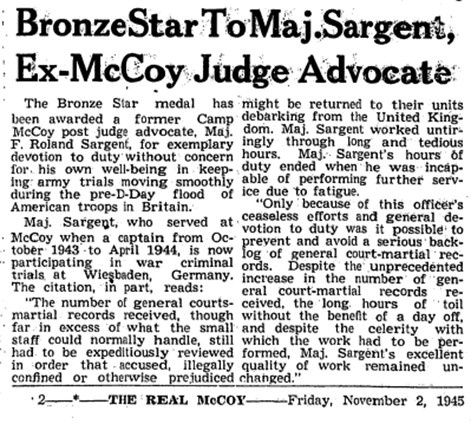 This Month in Fort McCoy History — November