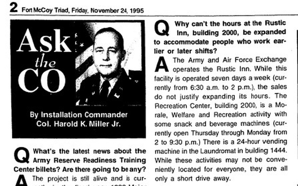 This Month in Fort McCoy History — November