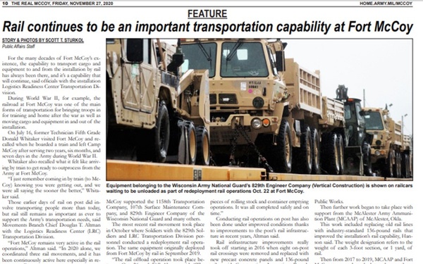 This Month in Fort McCoy History — November