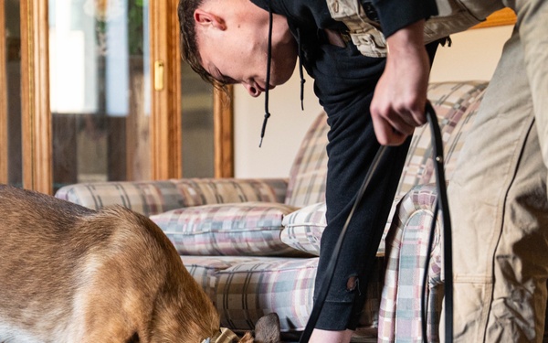 Malmstrom MWD team trains detection with MT Highway Patrol K-9 unit