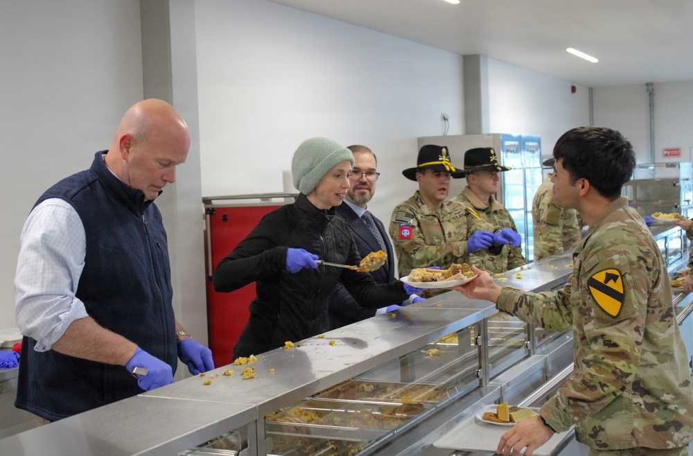 U.S. NATO Ambassador and Lithuanian Ambassador Serve Meals to Troops