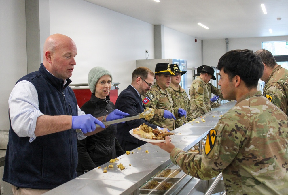 U.S. NATO Ambassador and Lithuanian Ambassador Serve Meals to Troops
