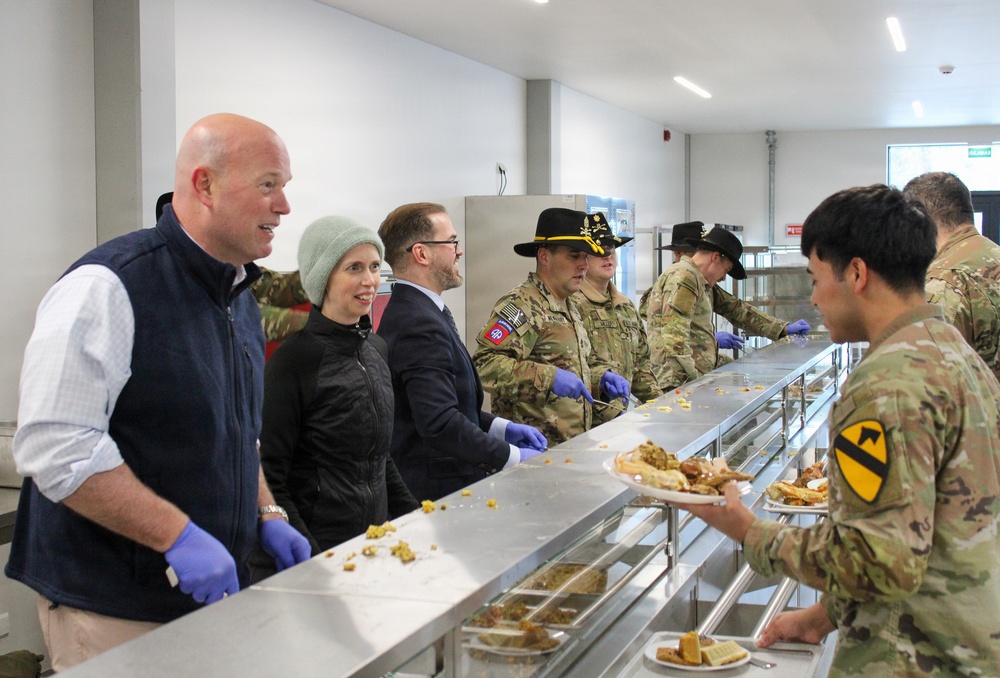 U.S. NATO Ambassador and Lithuanian Ambassador Serve Meals to Troops
