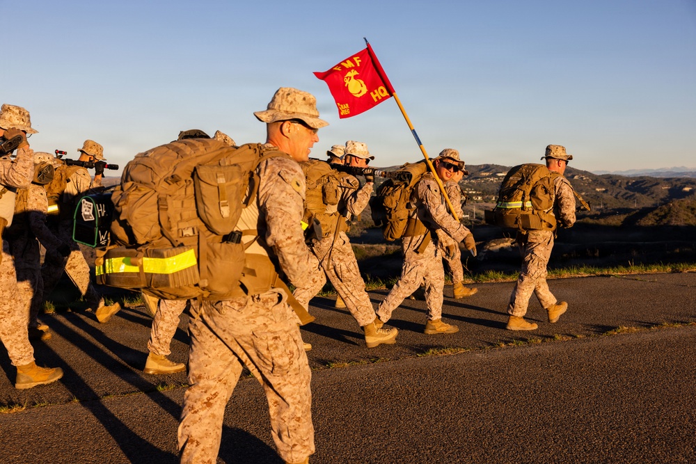 Headquarters Company, 5th Marines participate in conditioning hike