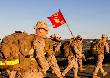 Headquarters Company, 5th Marines participate in conditioning hike
