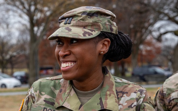 A Mississippi National Guard Soldier smiles in Washington, D.C.