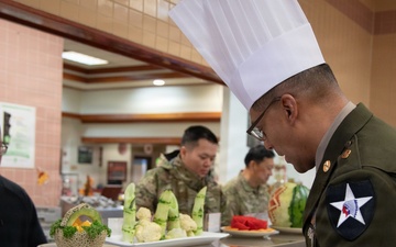 210 Field Artillery Brigade leaders serve Thanksgiving meals