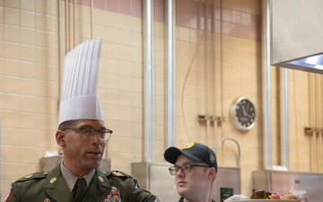 210 Field Artillery Brigade leaders serve Thanksgiving meals