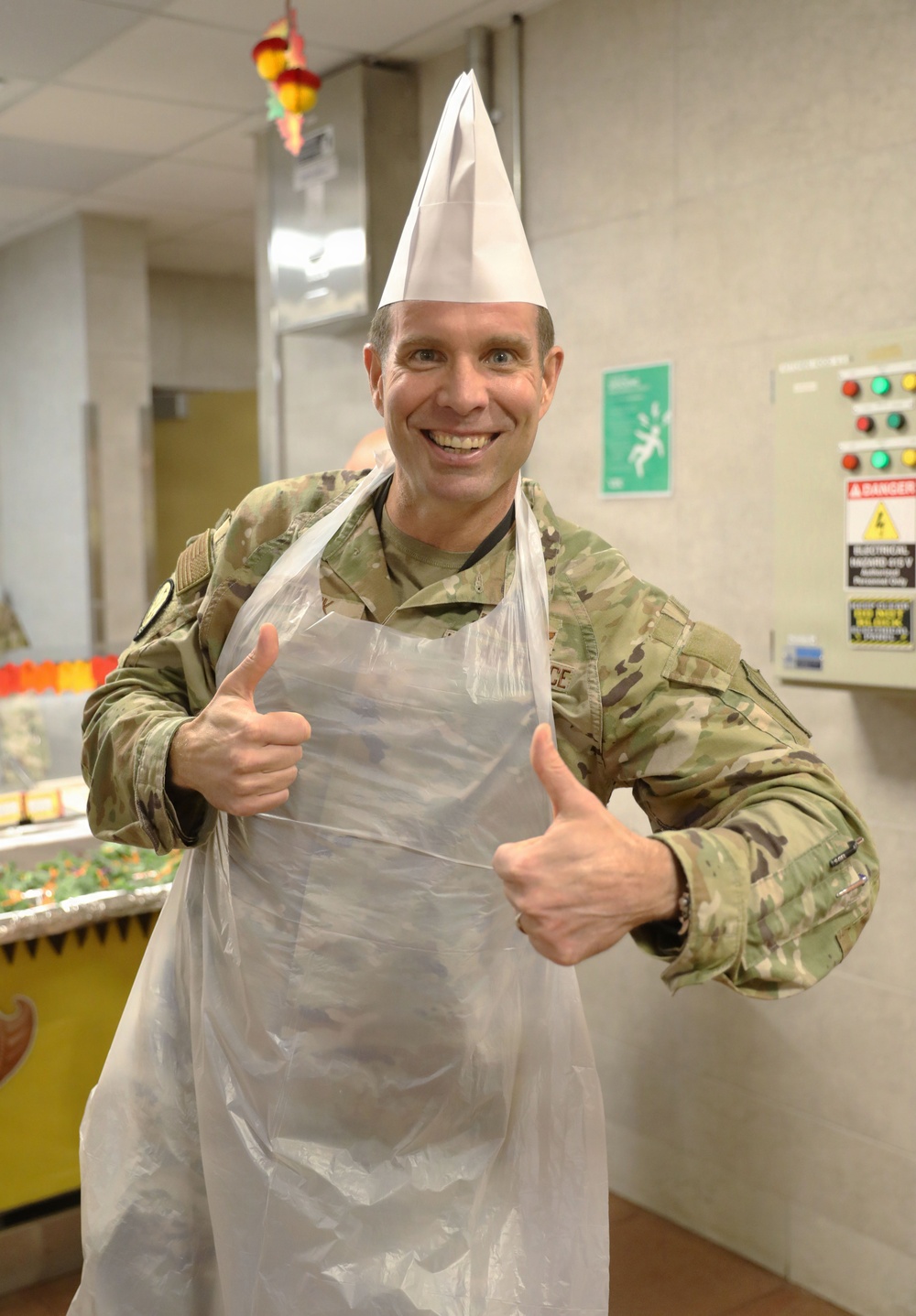 Soldiers are served Thanksgiving dinner at Camp Arifjan, Kuwait