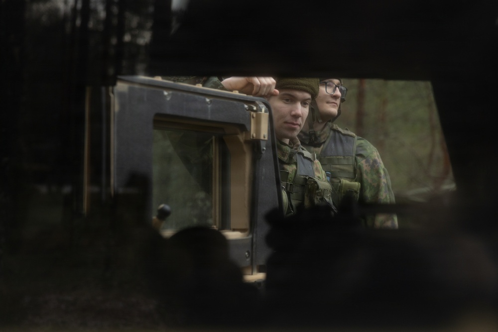 Finnish service members, U.S. Marines execute a joint convoy operation