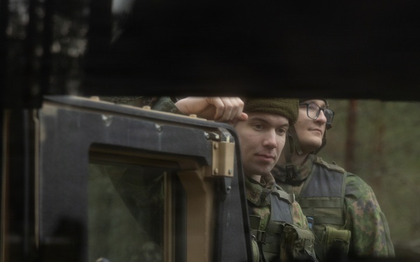 Finnish service members, U.S. Marines execute a joint convoy operation