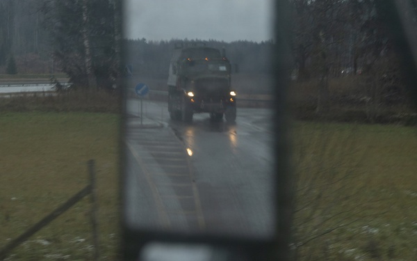 Finnish service members, U.S. Marines execute a joint convoy operation