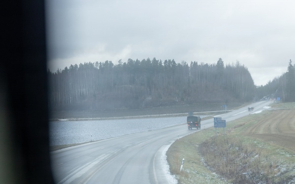 Finnish service members, U.S. Marines execute a joint convoy operation