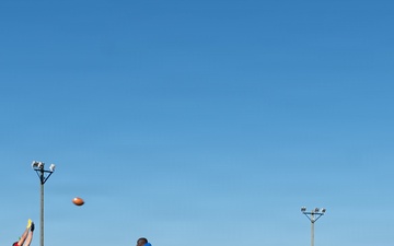 1st Cavalry Division units compete for the win during a Turkey Bowl flag football game