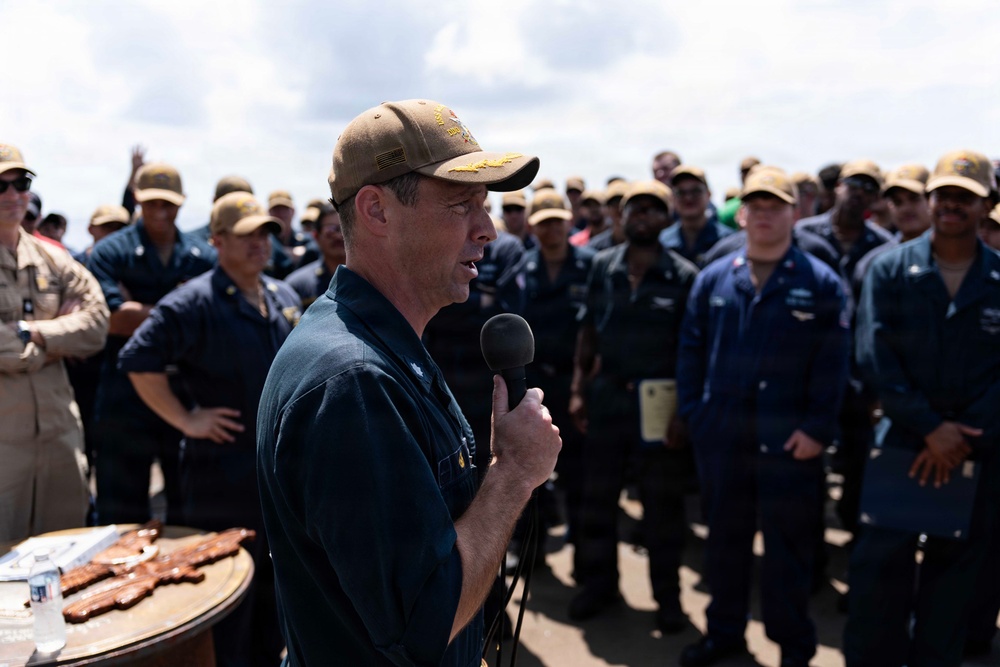 Wayne E. Meyer Conducts All-Hands Call