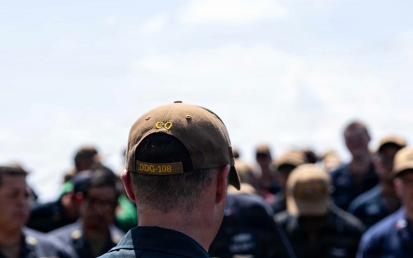 Wayne E. Meyer Conducts All-Hands Call