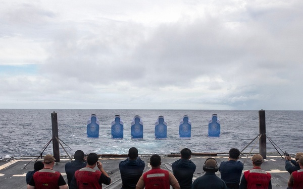 Wayne E. Meyer Conducts Small Arms Gun Shoot