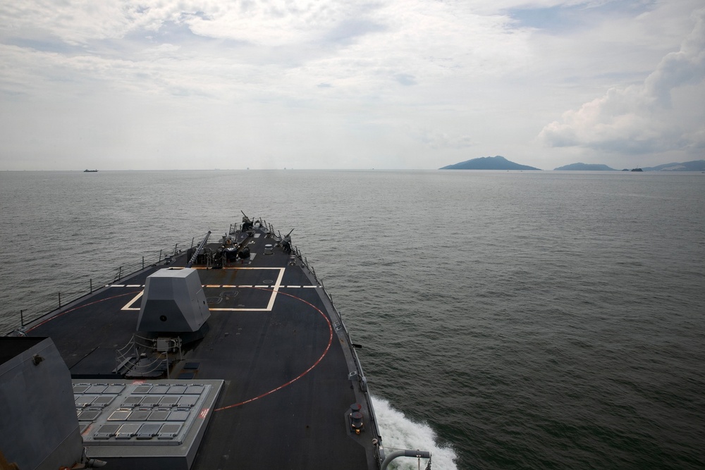 Wayne E. Meyer Transits the Strait of Malacca