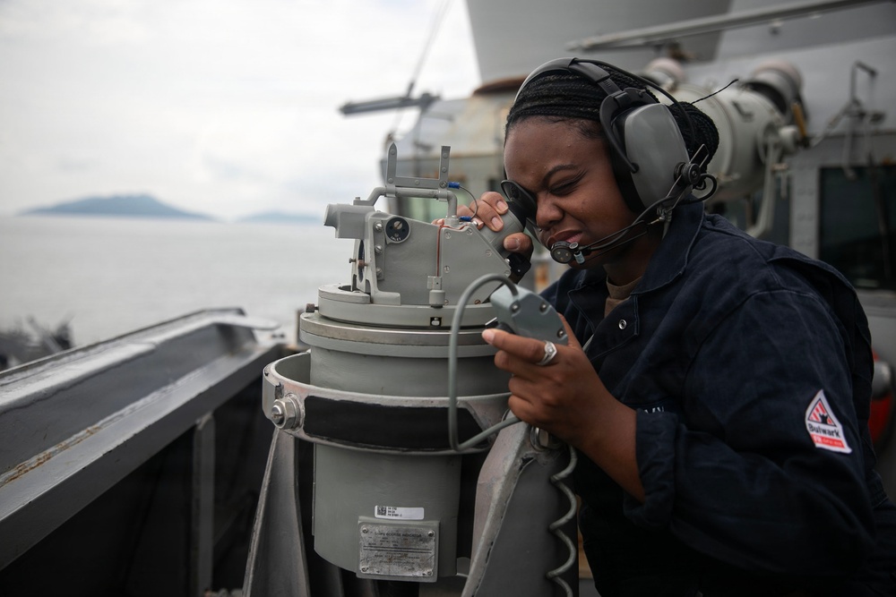 Wayne E. Meyer Transits the Strait of Malacca