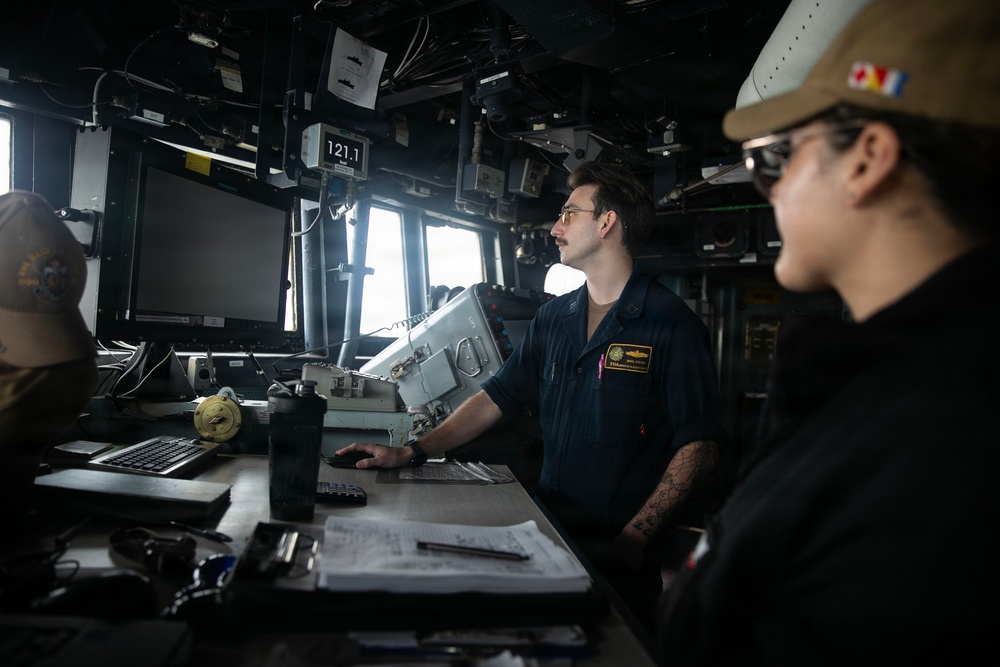 Wayne E. Meyer Transits the Strait of Malacca
