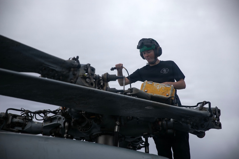 HSM 73 Conducts Aircraft Maintenance and Cleaning