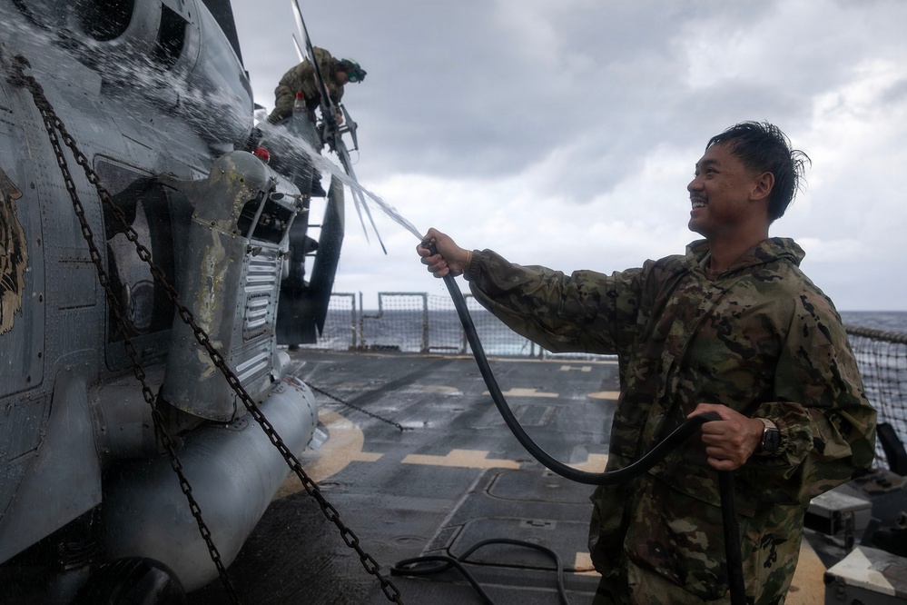 HSM 73 Conducts Aircraft Maintenance and Cleaning