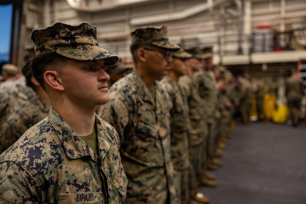 22nd MEU(SOC) | Marines Celebrate Marine Corps 250th Birthday Aboard USS San Antonio