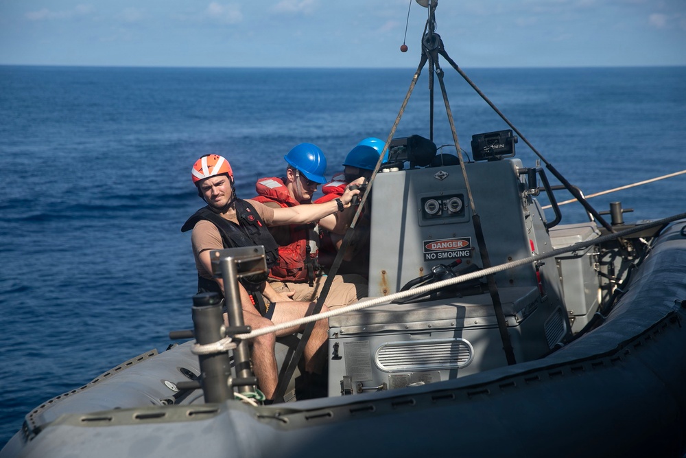 Wayne E. Meyer Conducts Small Boat Operations