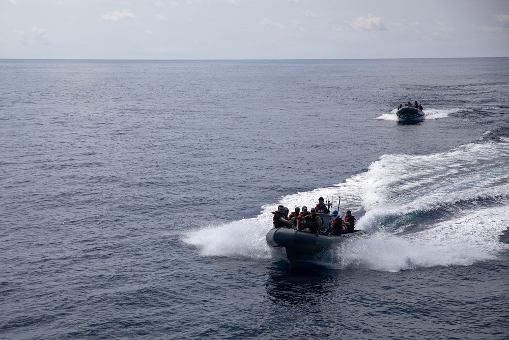 Wayne E. Meyer Conducts Small Boat Operations