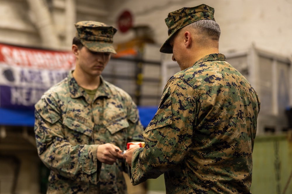 22nd MEU(SOC) | Marines Celebrate Marine Corps 250th Birthday Aboard USS San Antonio
