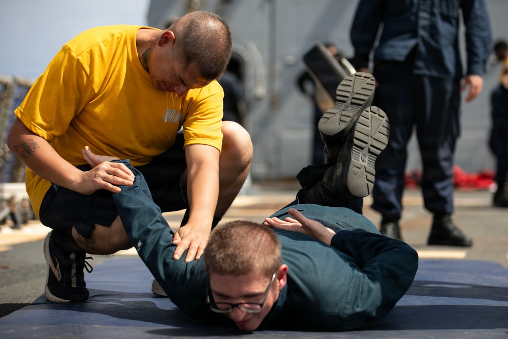 Wayne E. Meyer Conducts OC Spray Course