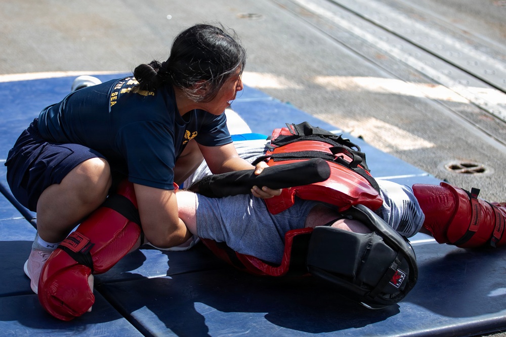 Wayne E. Meyer Conducts OC Spray Course