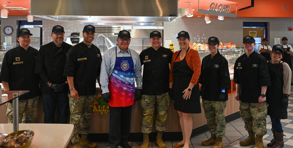 VSFB Leadership Welcomes Congressman to Serve Thanksgiving Meals to Guardians and Airmen.