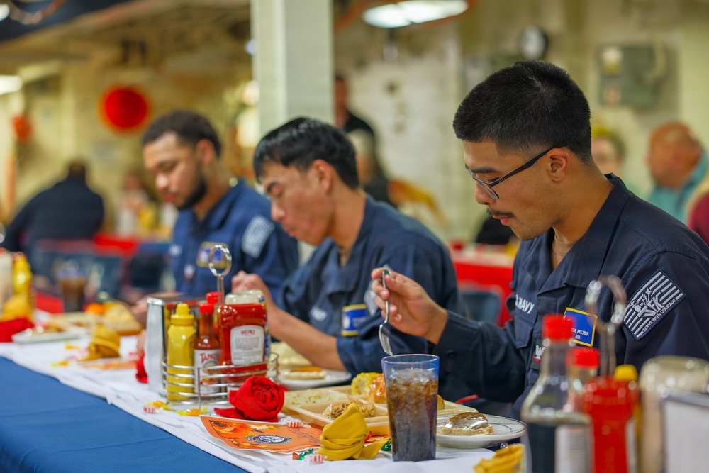 JFK host first Thanksgiving aboard as families join crew for inaugural holiday meal