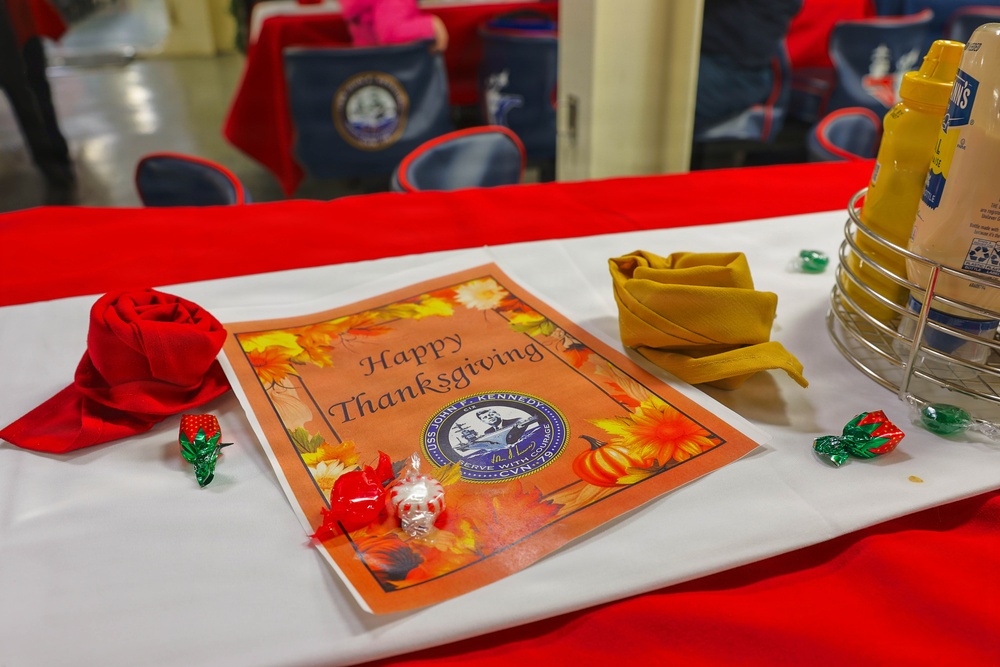 JFK host first Thanksgiving aboard as families join crew for inaugural holiday meal