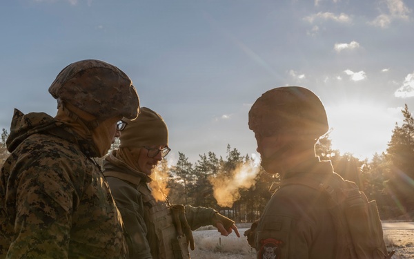 U.S. Marines, Sailors set up a forward arming and refueling point supporting Finnish Defense Forces