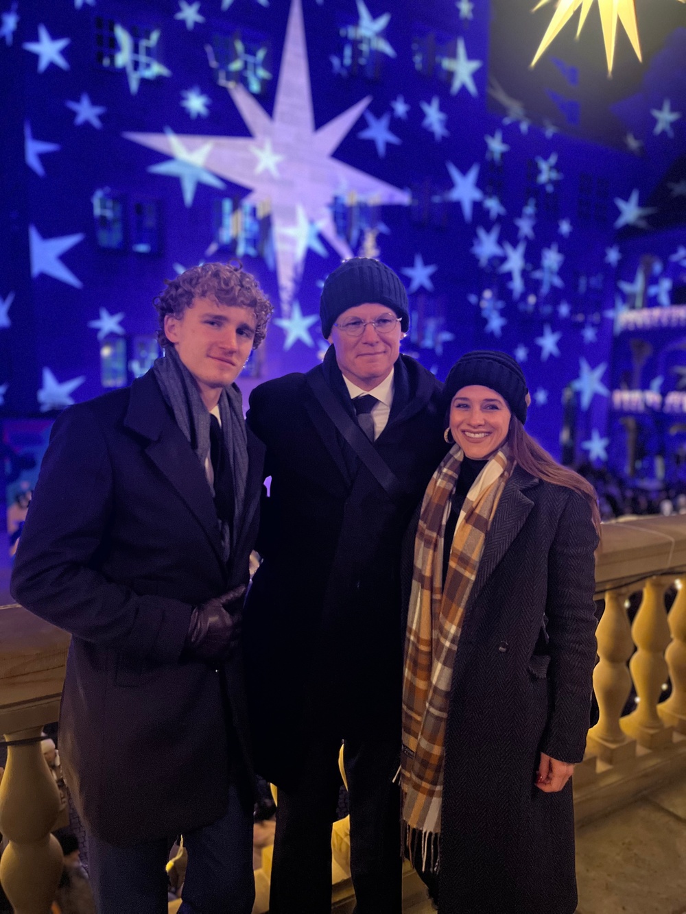 USAG Stuttgart Commander Col. Edward Sanford, joined by his wife and son, attends the opening of the Stuttgart Christmas Market on Nov. 26, 2025.