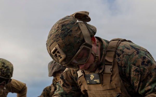 U.S. Marines, Sailors set up a forward arming and refueling point supporting Finnish Defense Forces