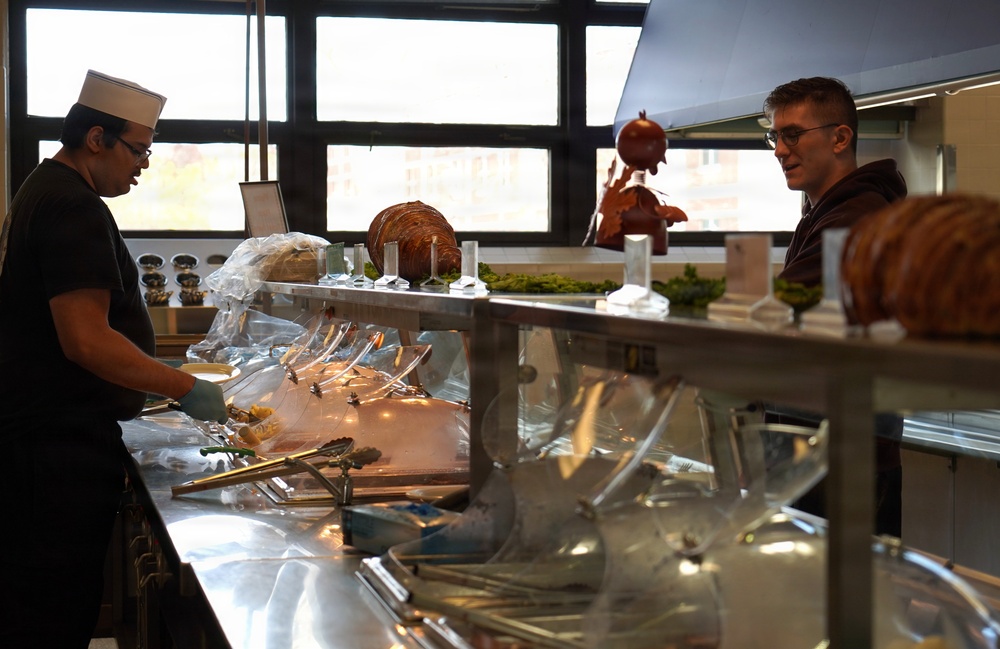 Thanksgiving dinner at NWS Yorktown's Scudder Hall Galley