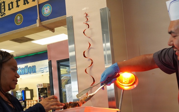 Thanksgiving special meal at NWS Yorktown's Scudder Hall Galley