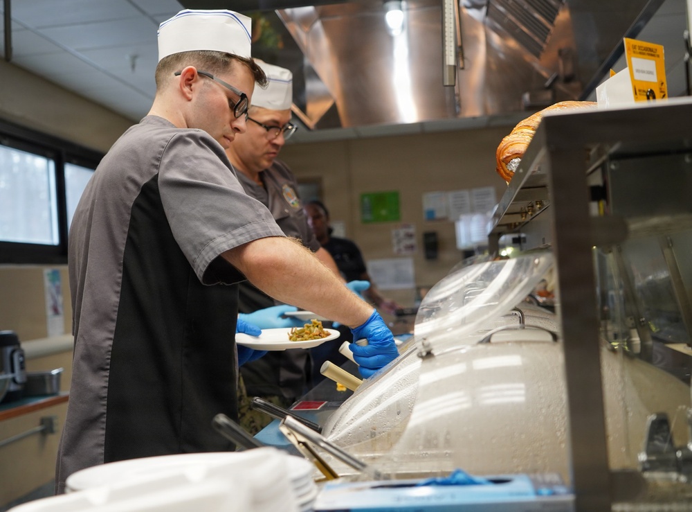 Thanksgiving special meal at NWS Yorktown's Scudder Hall Galley
