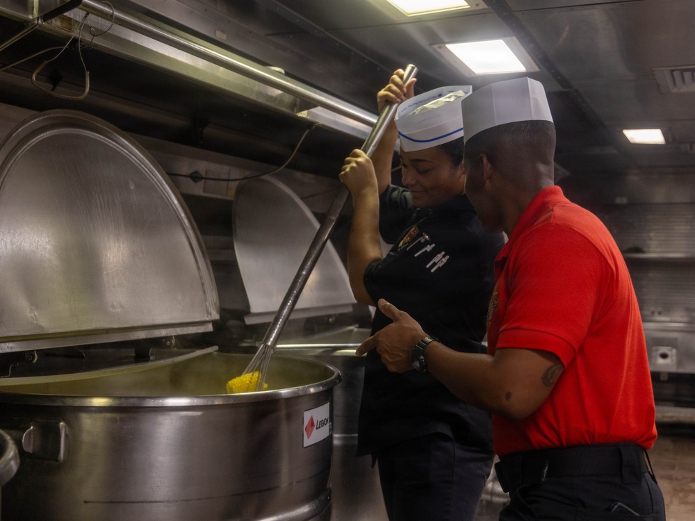 22nd MEU(SOC) | Veterans Day Dinner Preparation Aboard the USS Iwo Jima
