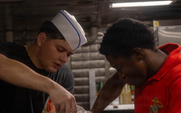 22nd MEU(SOC) | Veterans Day Dinner Preparation Aboard the USS Iwo Jima