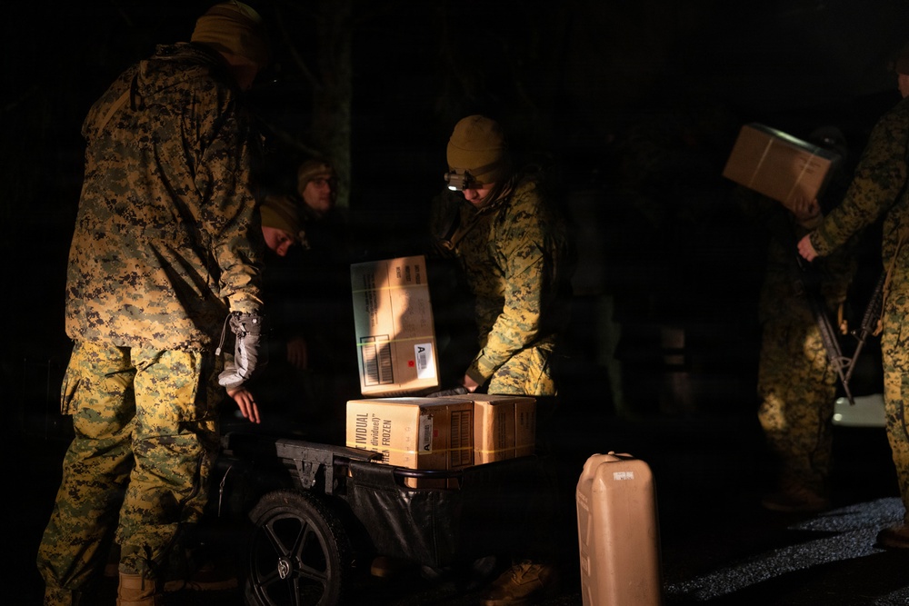 U.S. Marines execute resupply operations while forward deployed